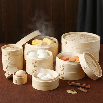 ESTICK Cuisine Batterie de Cuisine Cuiseur Vapeur en Bambou