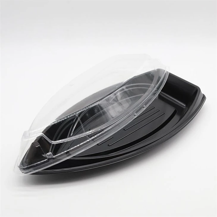 Wholesale Disposable Sushi Boat Tray Eco-Friendly Plastic Sushi Takeaway Container Manufacturer factory